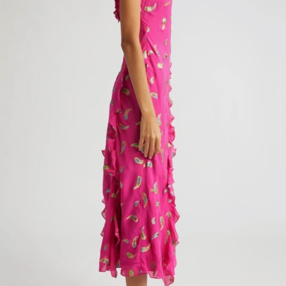 SALONI Pink Midi Dress with Pattern - Picture 10 of 11